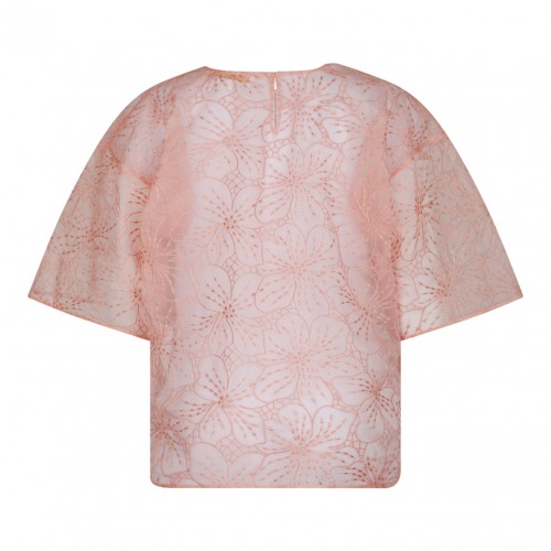 Light Pink Orchid Embroidery T-Shirt