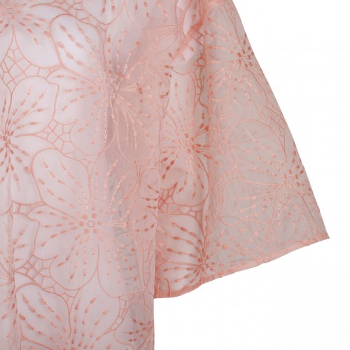 Light Pink Orchid Embroidery T-Shirt