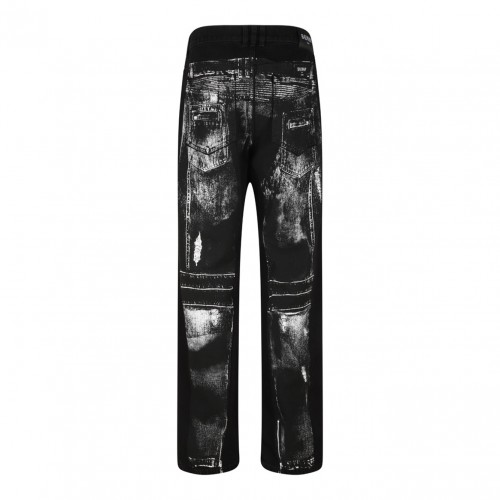 Black Trompe L'Oeil Print Jeans 2