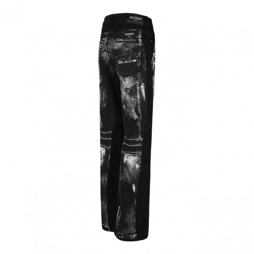 Black Trompe L'Oeil Print Jeans