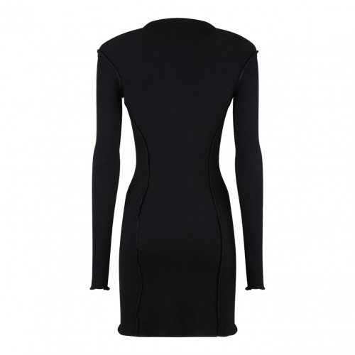 Black Logo Embroidered Mini Dress 2
