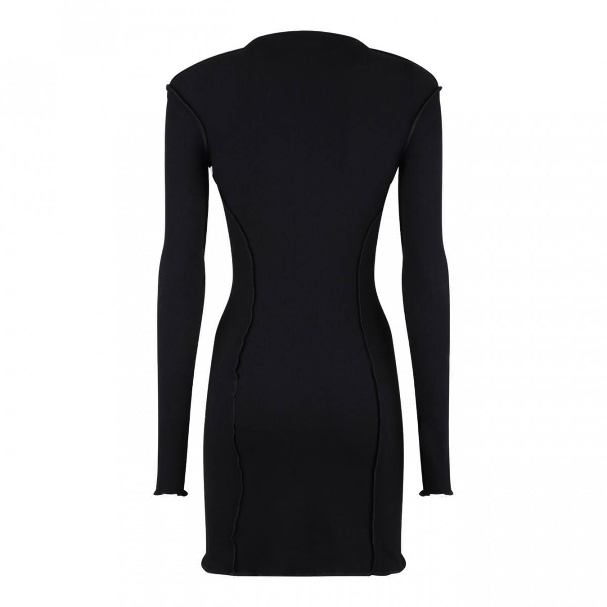 Black Logo Embroidered Mini Dress