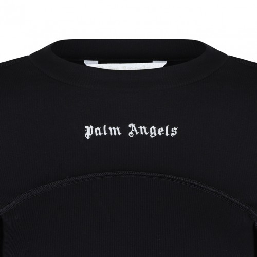 Black Logo Embroidered Mini Dress