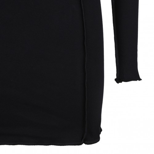 Black Logo Embroidered Mini Dress