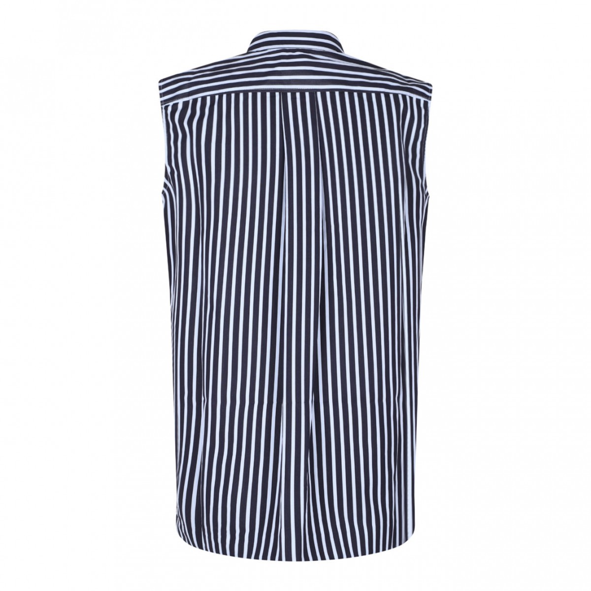 Navy Blue Striped Mini Shirt Dress