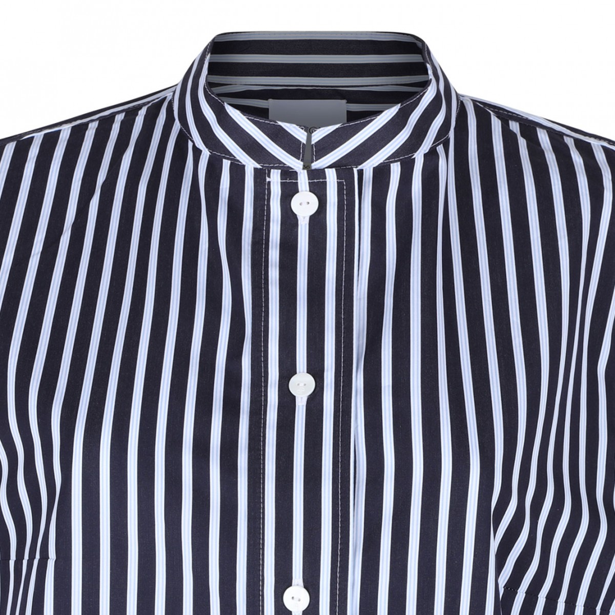 Navy Blue Striped Mini Shirt Dress