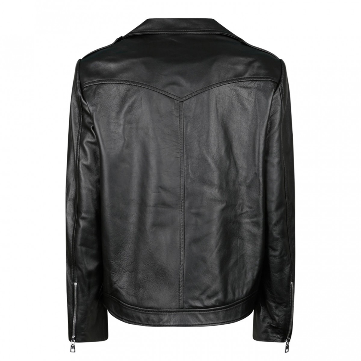 Elisabetta Franchi Black Leather Biker Style Jacket