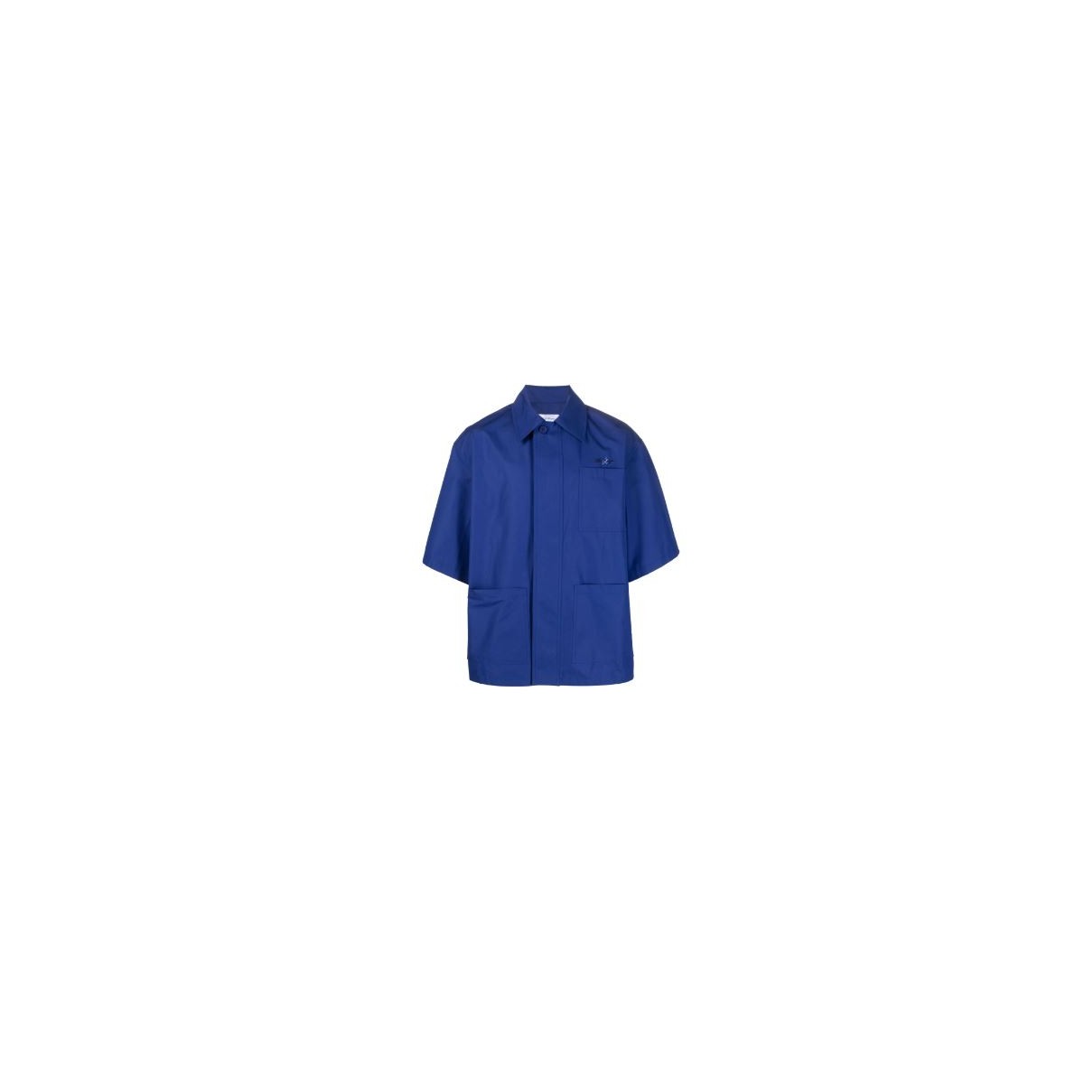 Cobalt Blue Cotton Embroidered Logo Shirt