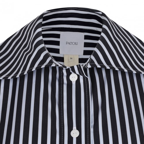 Navy Blue Striped Shirt