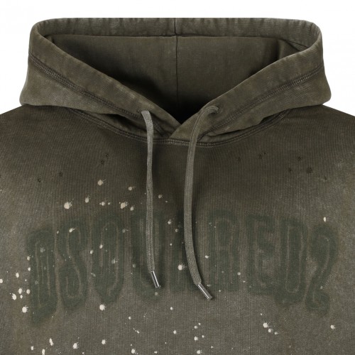 Fir Green Logo Print Hoodie