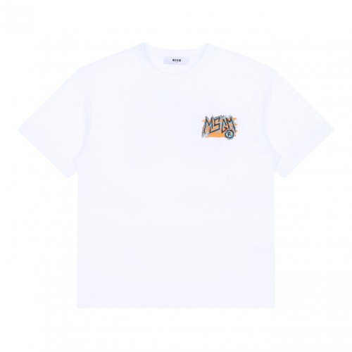 White Logo Print T-Shirt