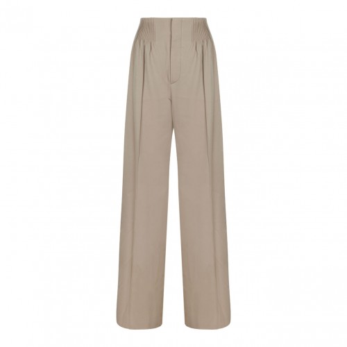 High Waisted Pearl Beige Sartorial Trousers