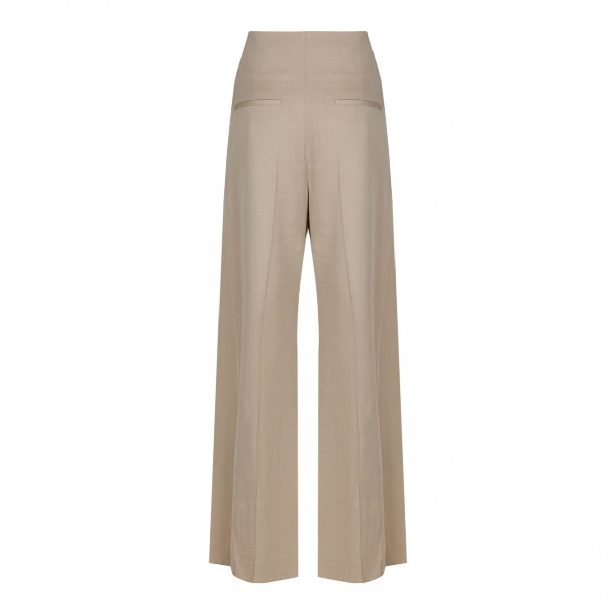 High Waisted Pearl Beige Sartorial Trousers
