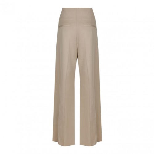 High Waisted Pearl Beige Sartorial Trousers