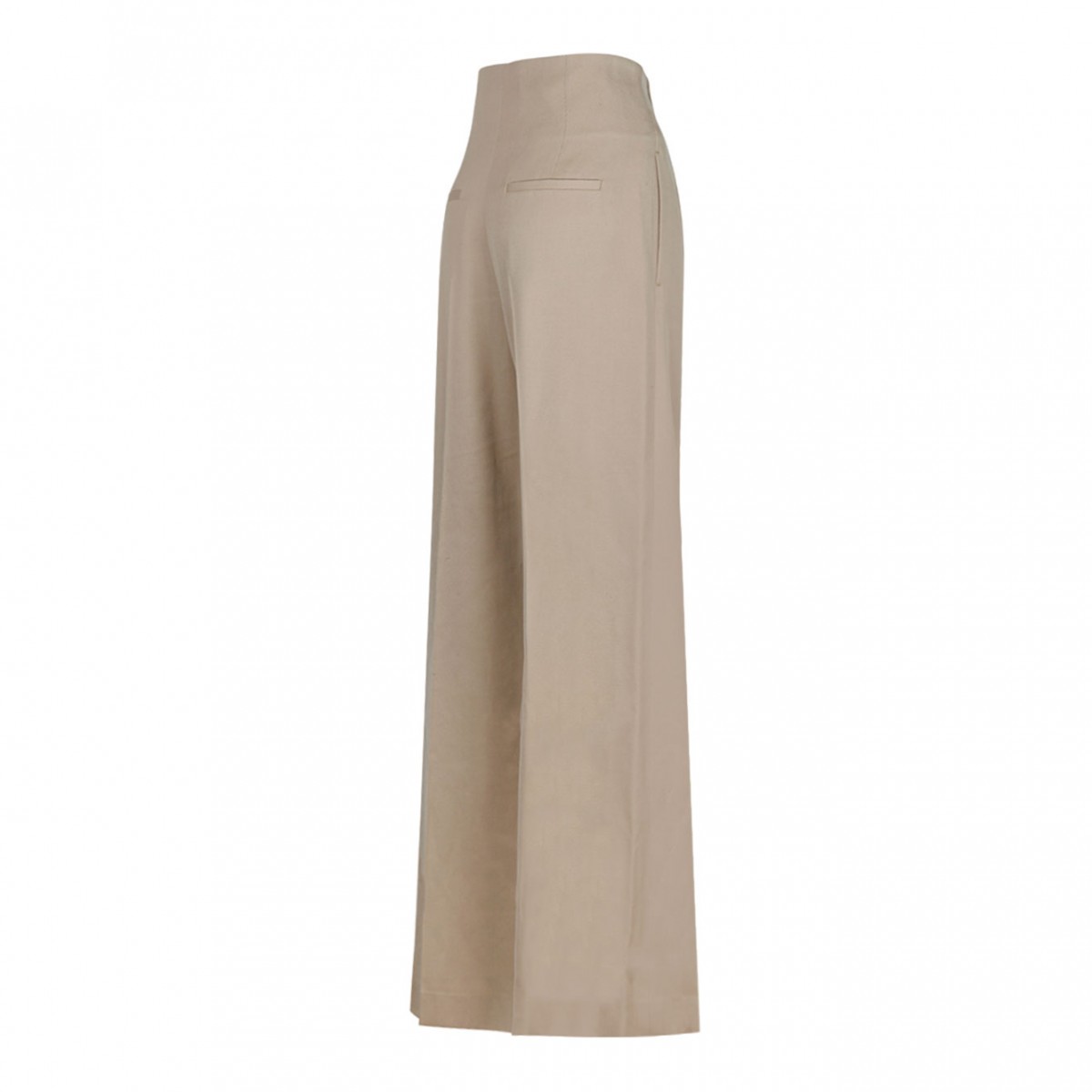 High Waisted Pearl Beige Sartorial Trousers