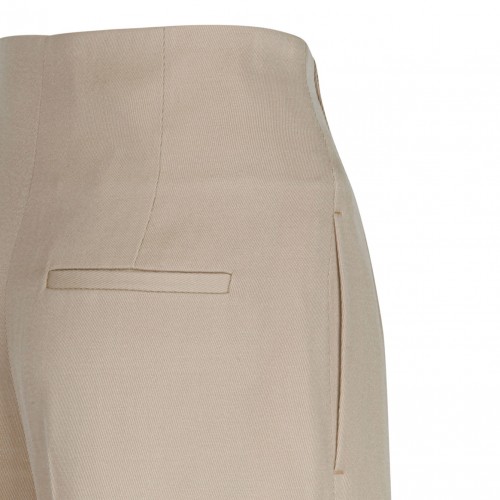 High Waisted Pearl Beige Sartorial Trousers