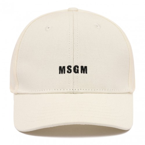 White Logo Embroidered Cap