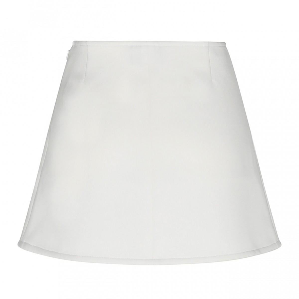 White Ellipse Twill Mini Skirt