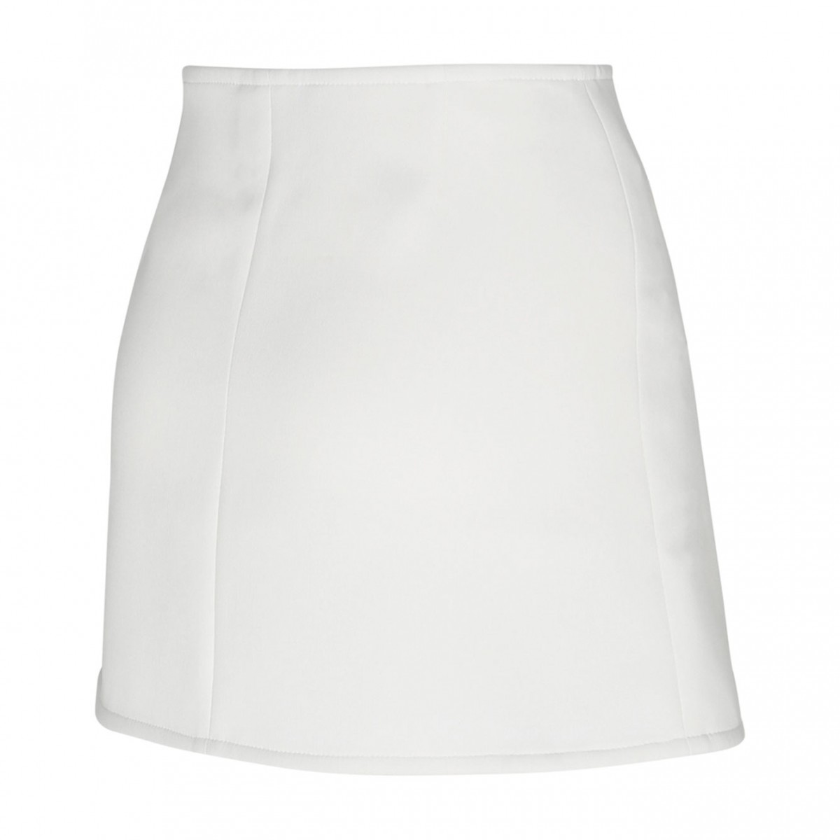 White Ellipse Twill Mini Skirt