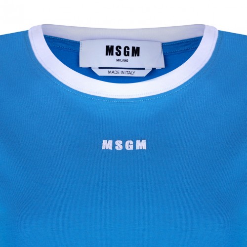 Ocean Blue Logo Embroidered T-Shirt