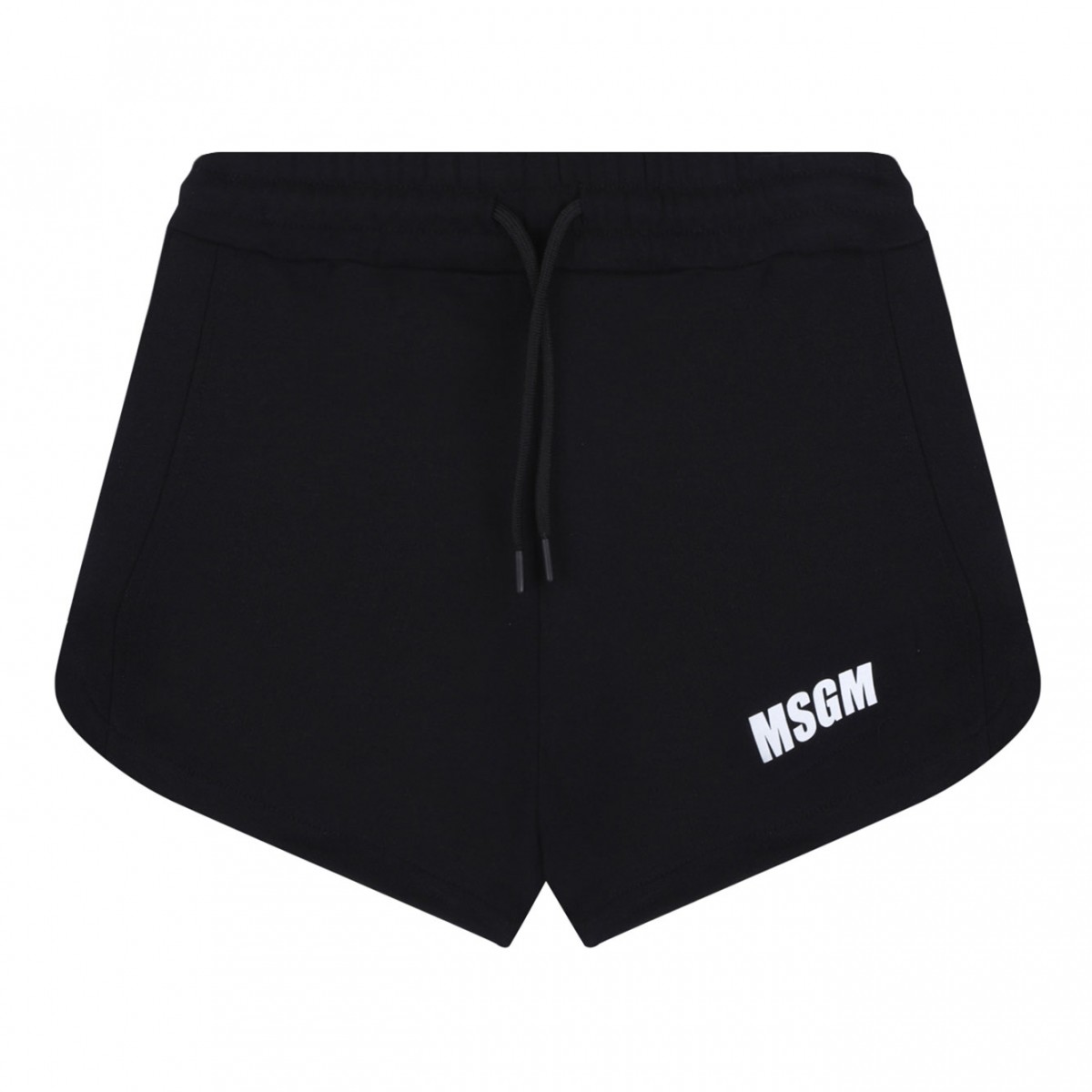 Black Logo Print Shorts