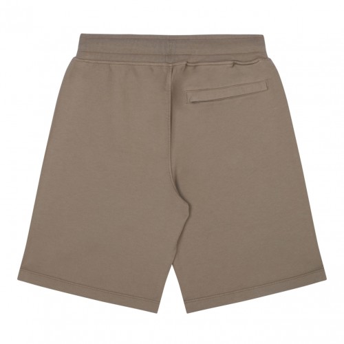 Beige Logo Print Shorts 2