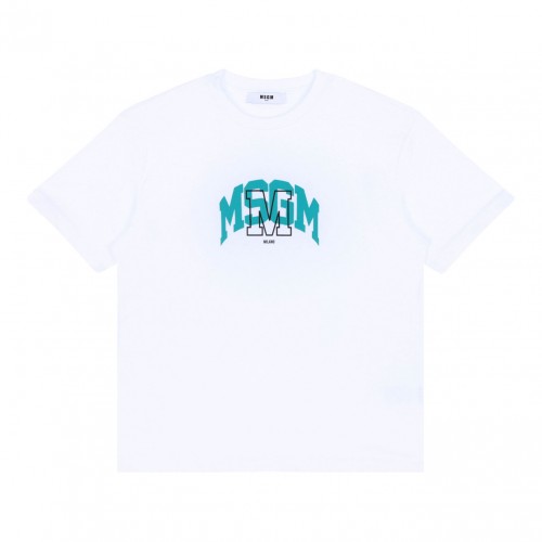 White Logo Print T-Shirt