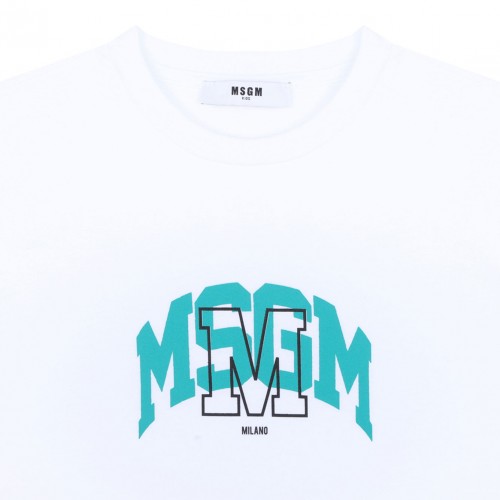 White Logo Print T-Shirt