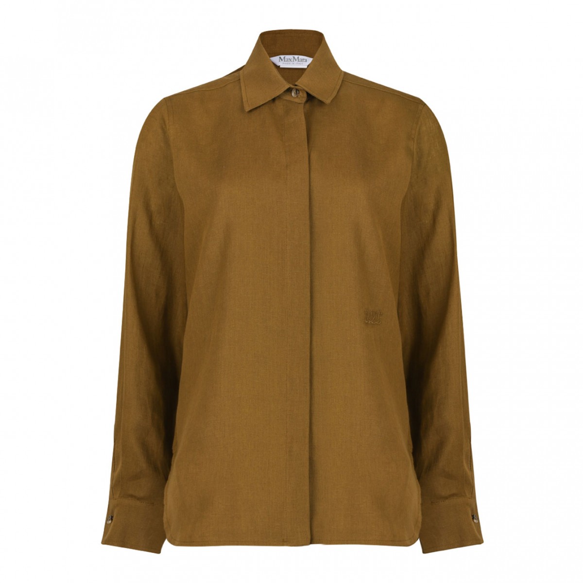 Olive Green Linen Shirt