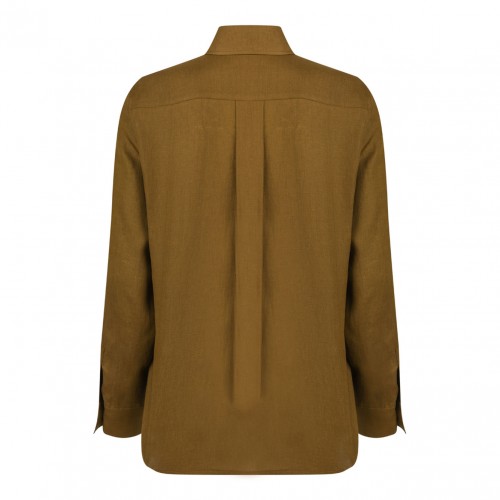 Olive Green Linen Shirt