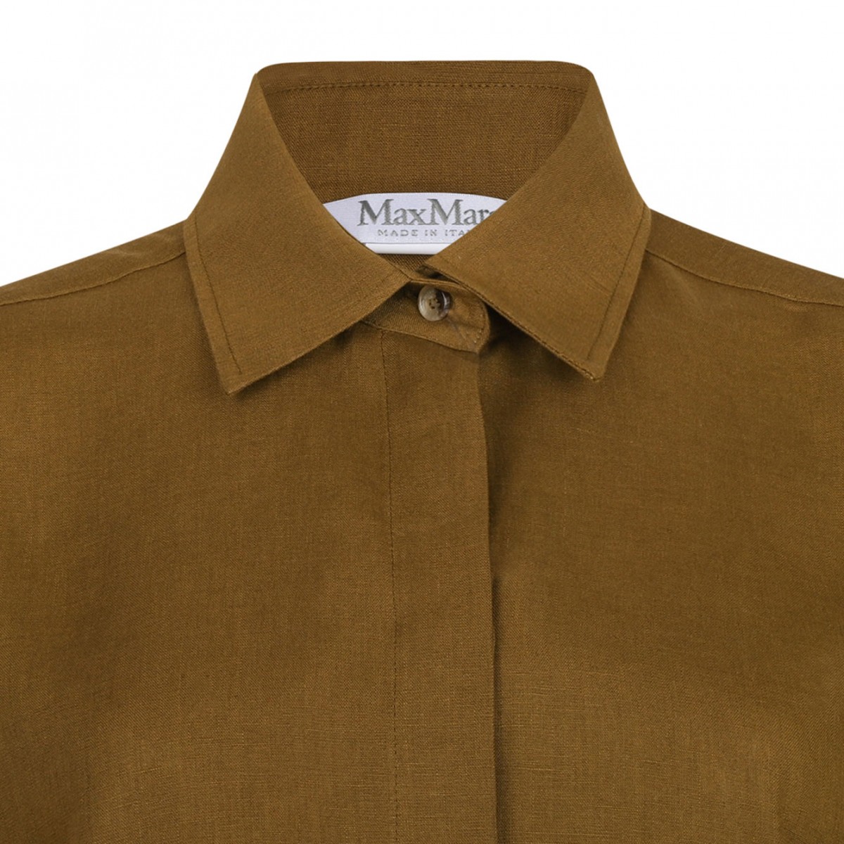 Olive Green Linen Shirt