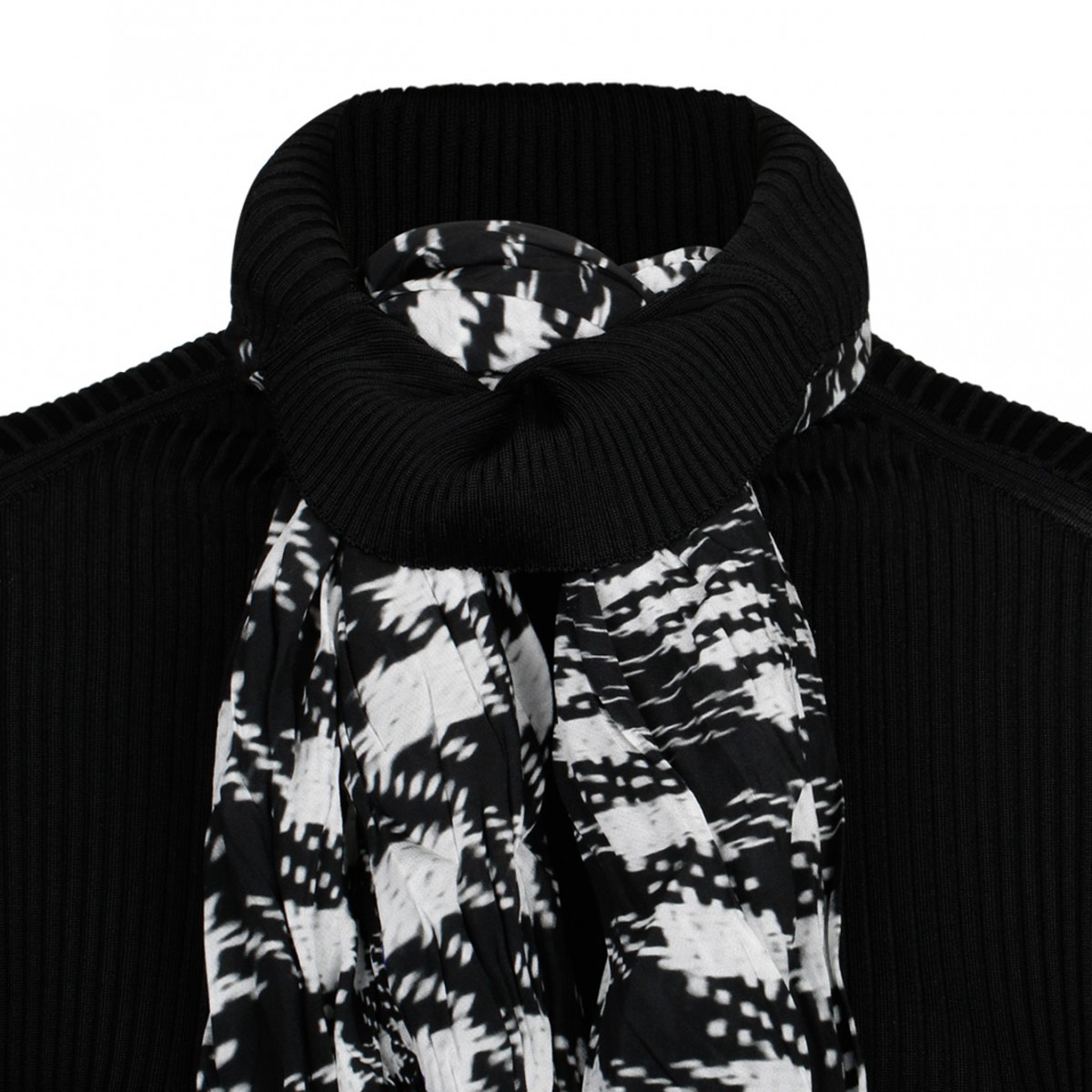 Scarf Rib Knit Sweater