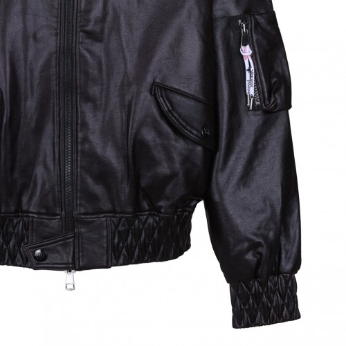 Black Bernardo Bomber Jacket