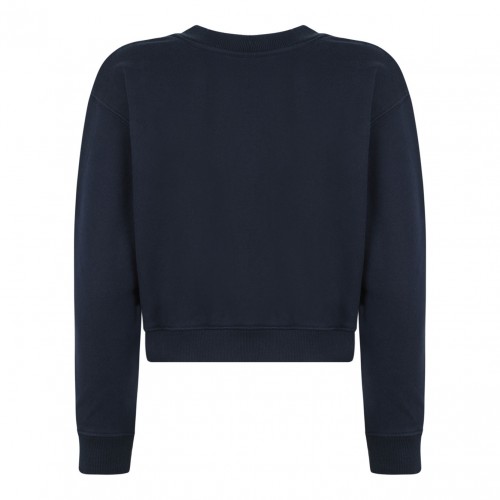 Navy Blue Logo Embroidered Sweatshirt 2