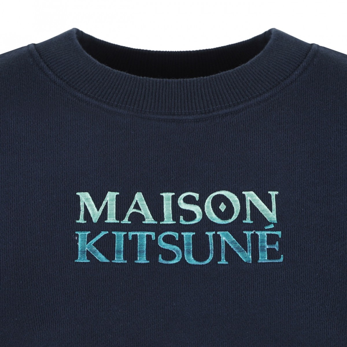 Navy Blue Logo Embroidered Sweatshirt