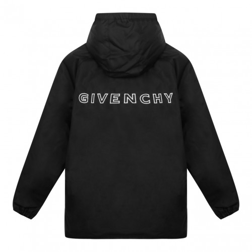 Black Logo Embroidered Coat 2