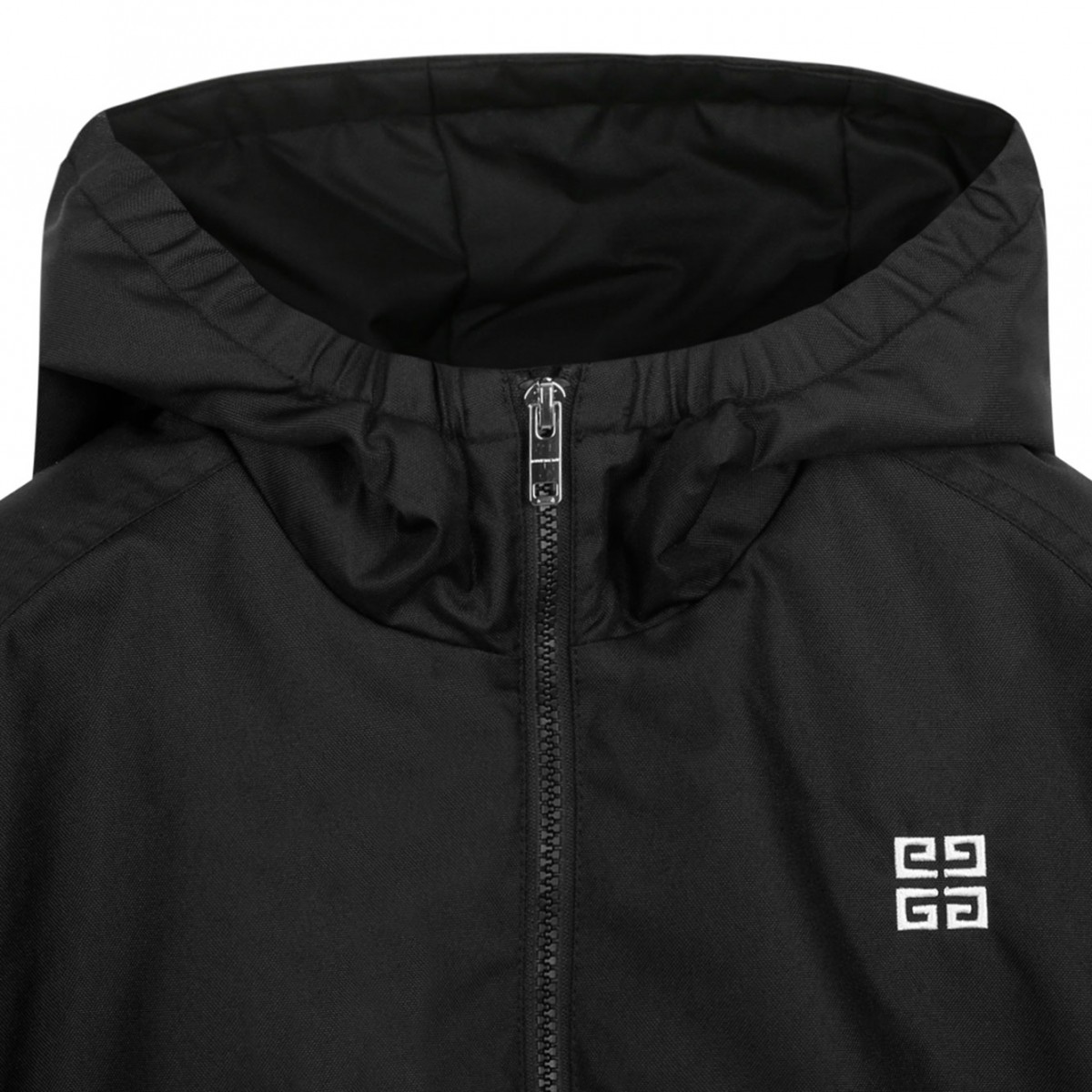 Black Logo Embroidered Coat