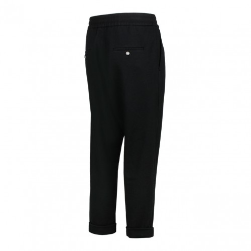 Black Virgin Wool Track Pants