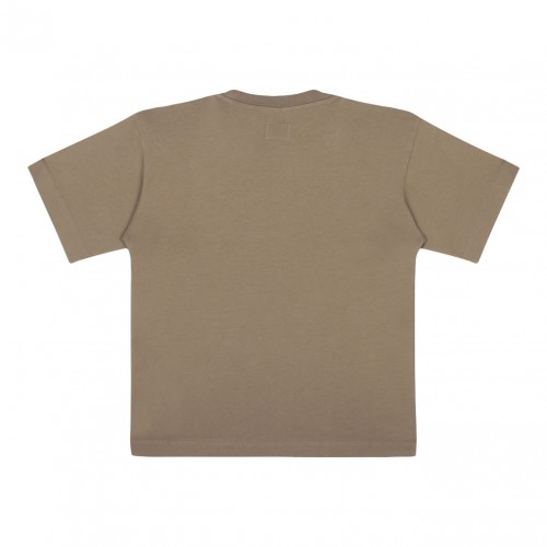 Beige Logo Print T-Shirt