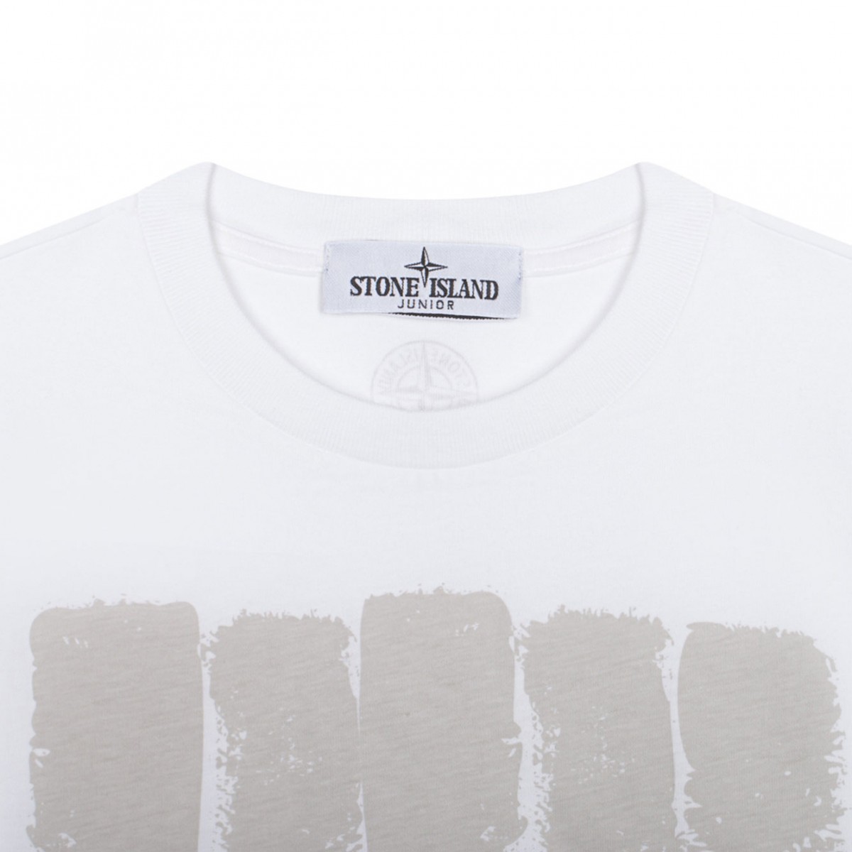 White Logo Print Cotton T-shirt