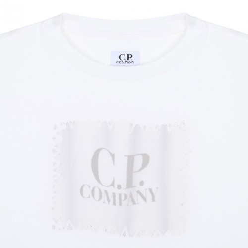 White Logo Print T-Shirt