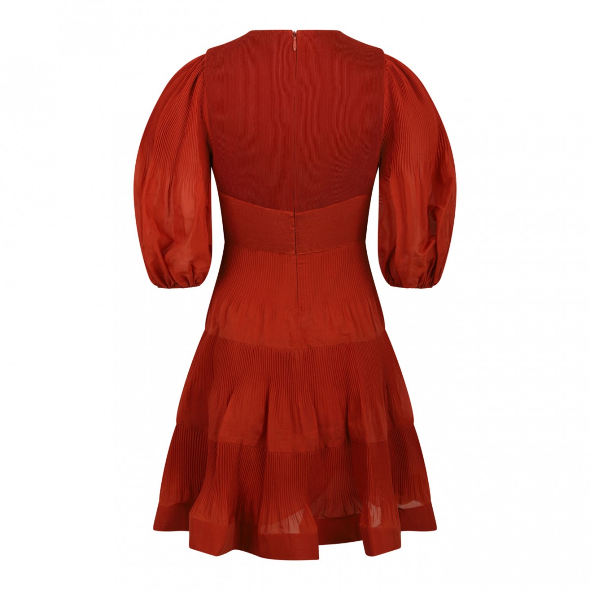 Red Pleated Mini Dress