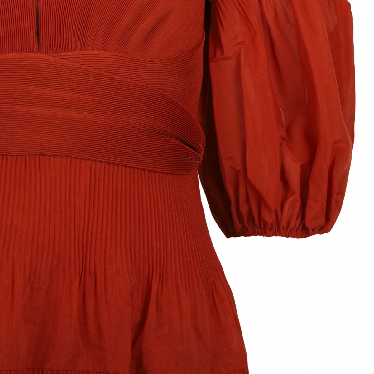 Red Pleated Mini Dress