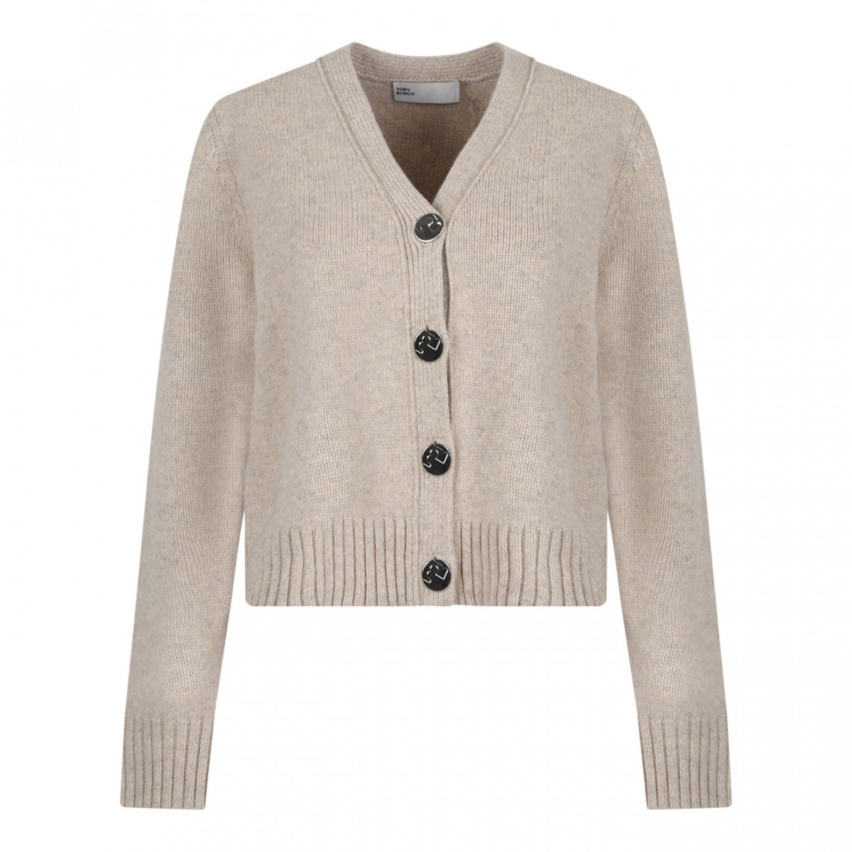 Beige V-Neck Cardigan