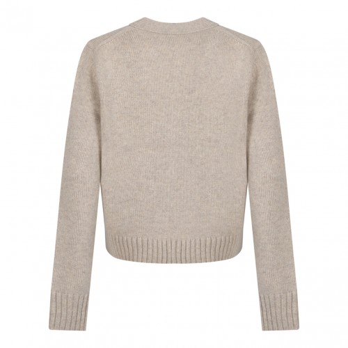 Beige V-Neck Cardigan
