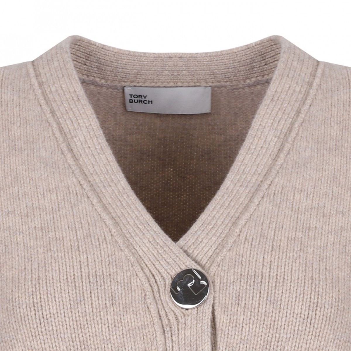 Beige V-Neck Cardigan