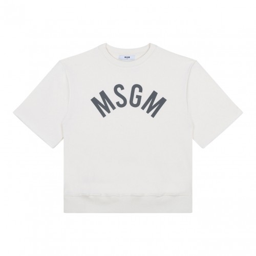 Cream White Logo Print Sweatshirt