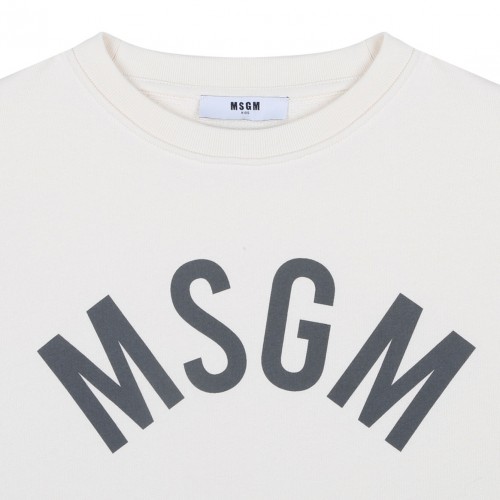 Cream White Logo Print Sweatshirt