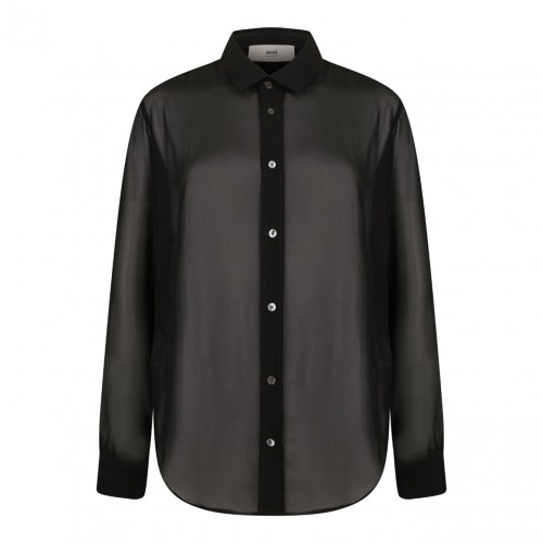 Black Semi Sheer Shirt