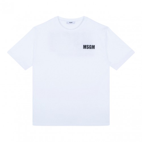 White Logo Print T-Shirt
